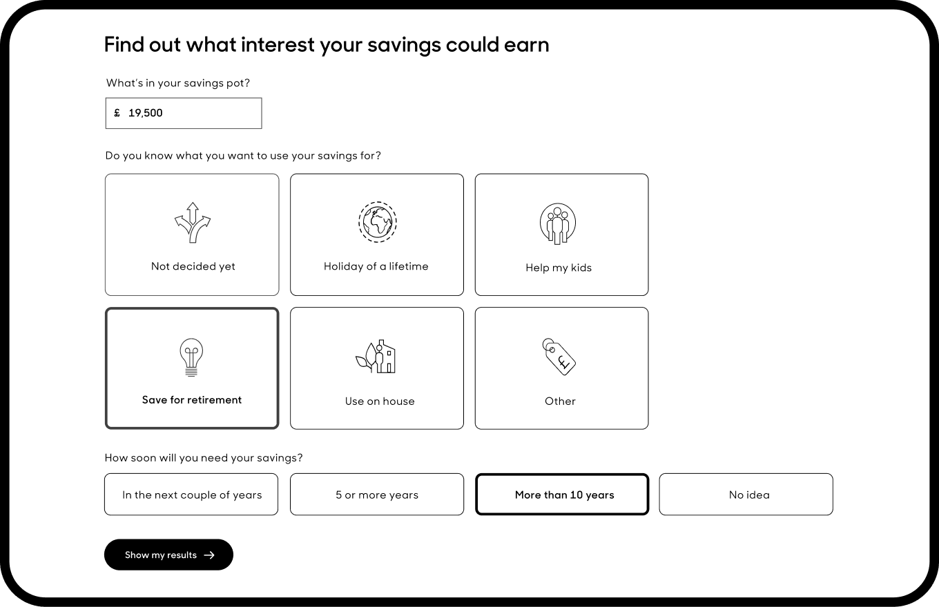 Stocks and Shares ISA proposition screen 1