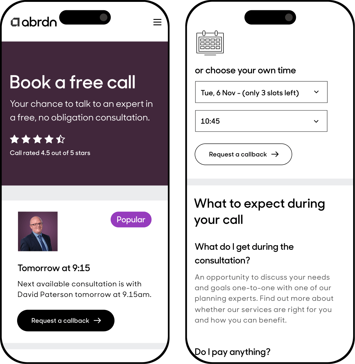 Aberdeen conversion patterns shown on a mobile device