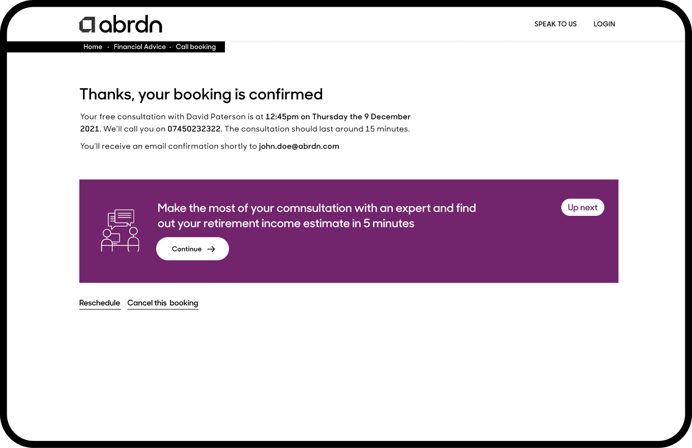 Aberdeen robo advice journey screen 3