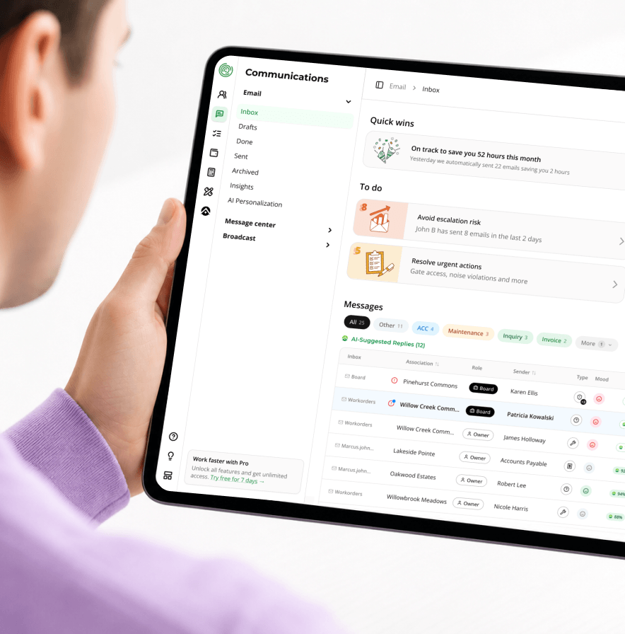 CINC product on a tablet, held by a customer